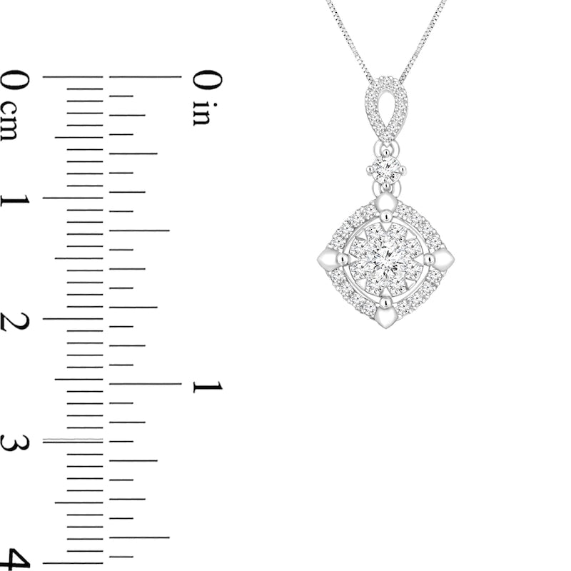 0.38 CT. T.W. Composite Natural Diamond Dangle Drop Pendant in 14K White Gold