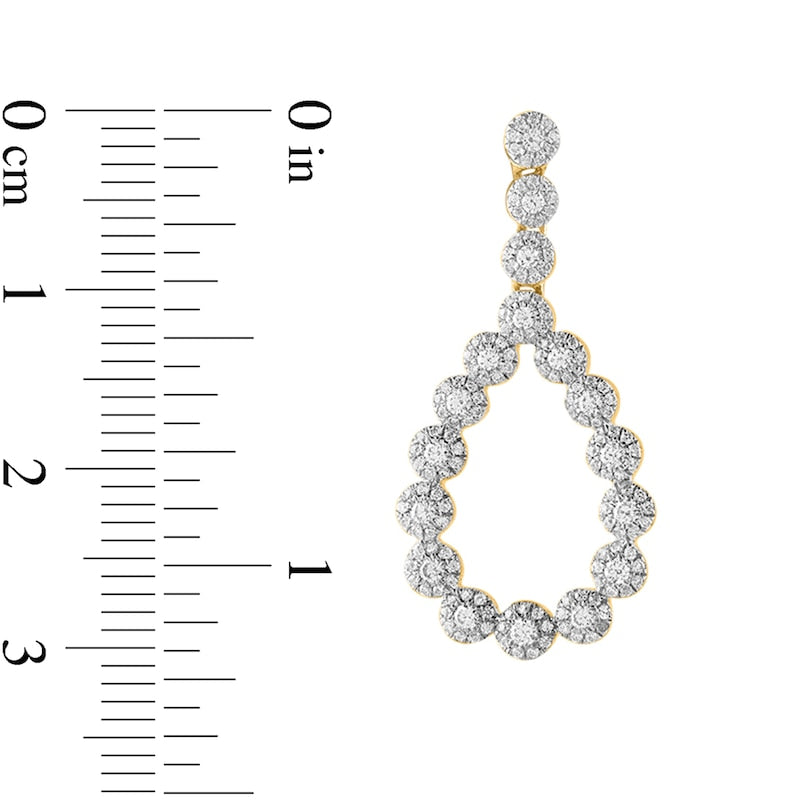 1 CT. T.W. Diamond Frame Teardrop Earrings in 10K Gold