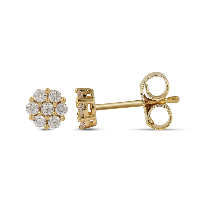 0.2 CT. T.W. Composite Diamond Flower Stud Earrings in 10K Gold