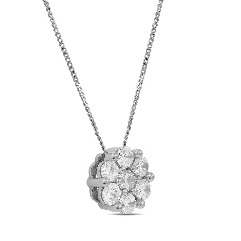 0.5 CT. T.W. Composite Natural Diamond Flower Pendant in 10K White Gold