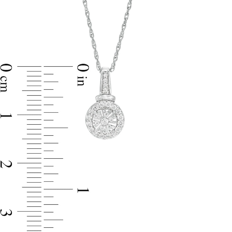 0.25 CT. T.W. Composite Natural Diamond Drop Pendant in 10K White Gold