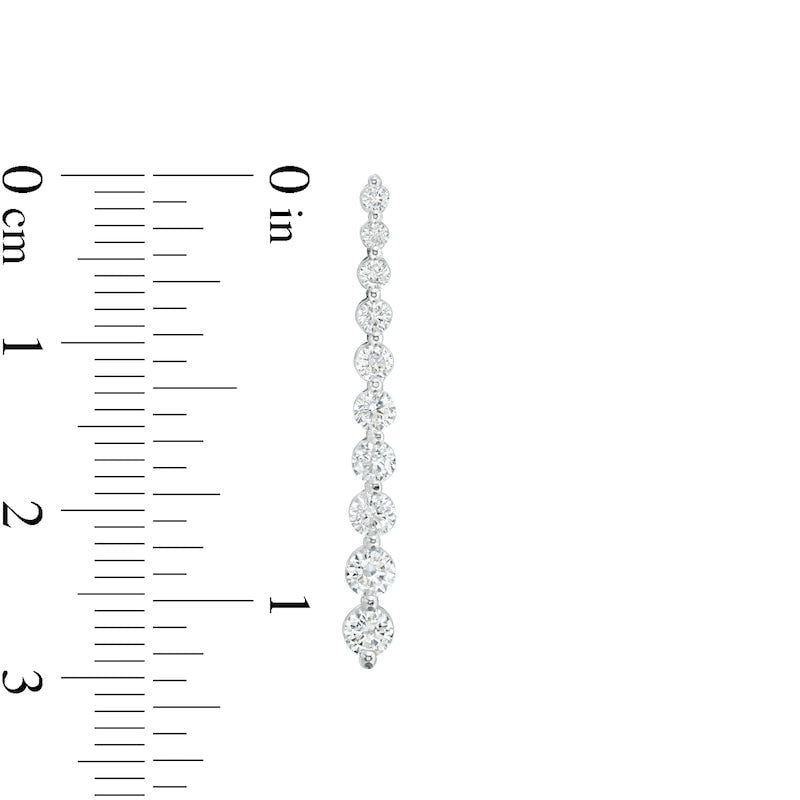 1 CT. T.W. Journey Diamond Drop Earrings in 10K White Gold