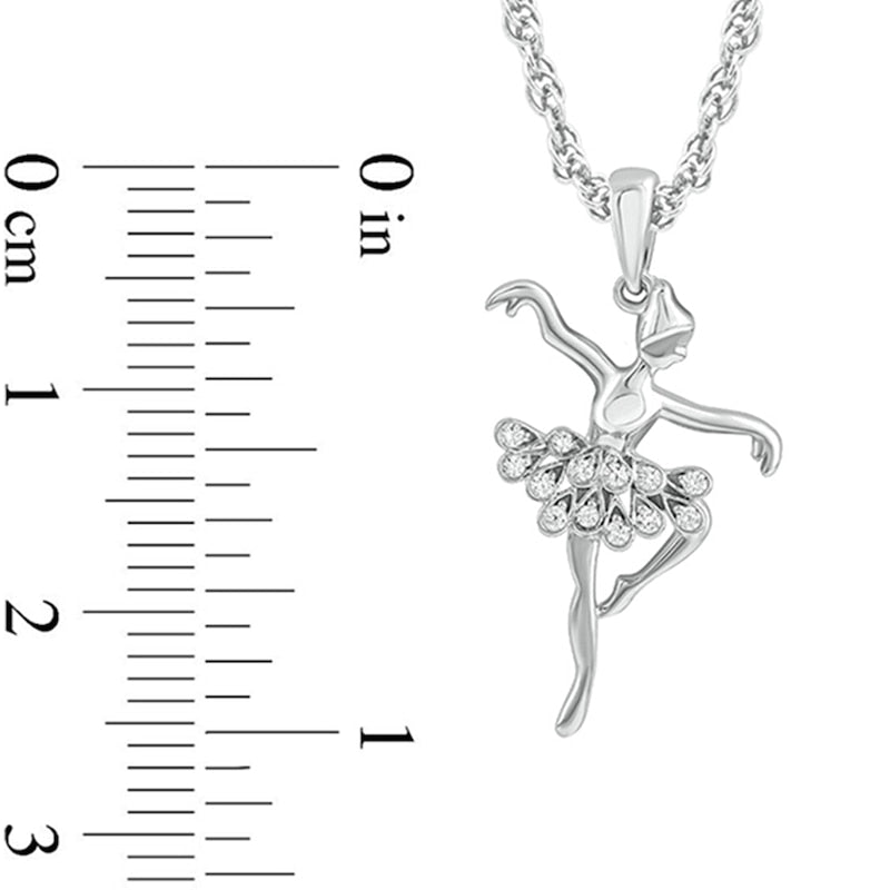 0.1 CT. T.W. Natural Diamond Ballerina Pendant in 10K White Gold