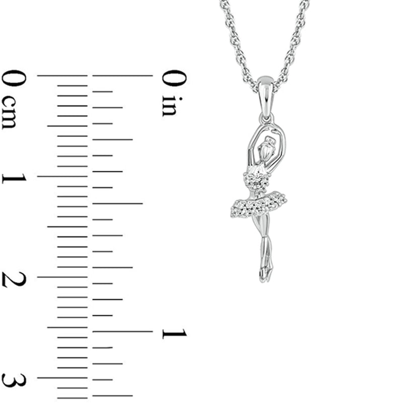 0.1 CT. T.W. Natural Diamond Relevé Ballerina Pendant in 10K White Gold