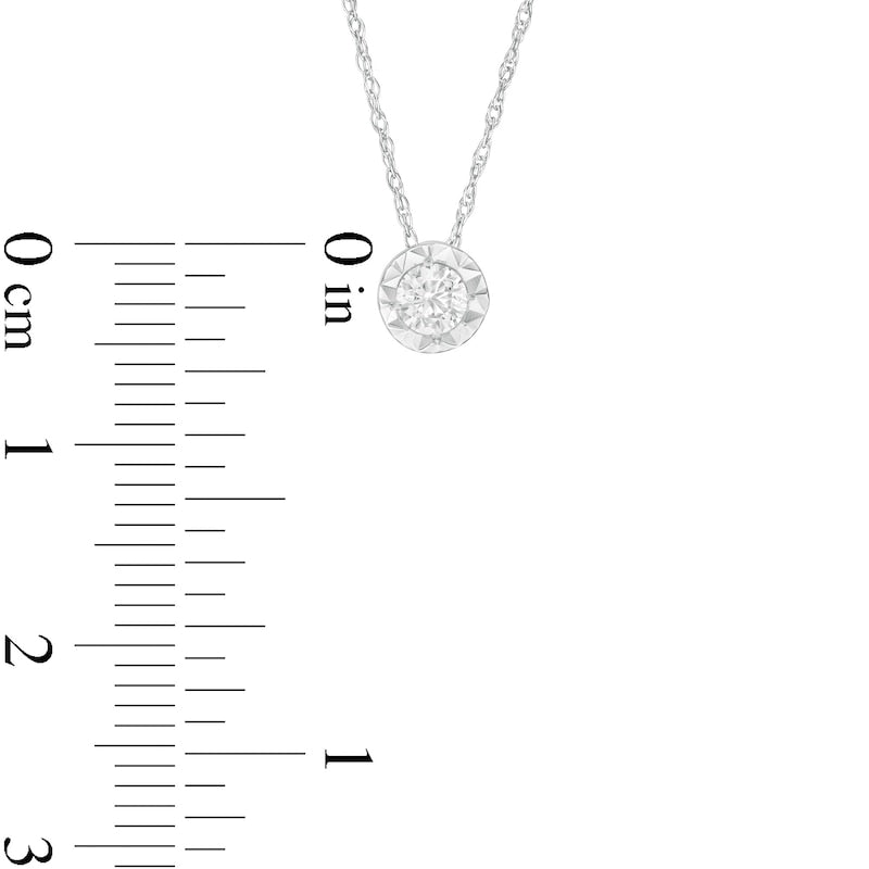 0.17 CT. Natural Clarity Enhanced Solitaire Pendant in 10K White Gold (I/I3)