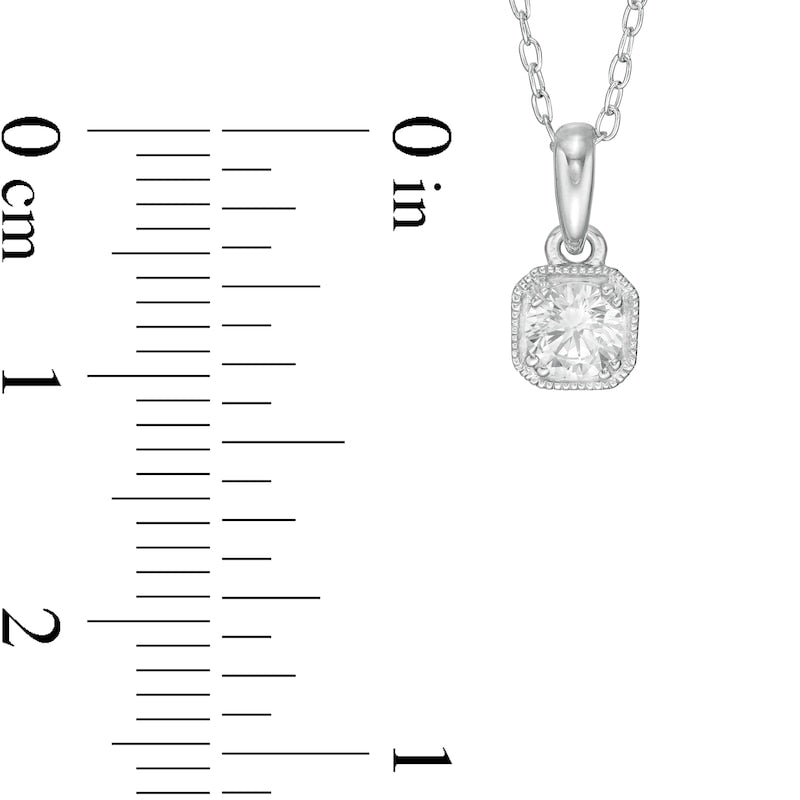 1/4 CT. T.W. Certified Natural Clarity Enhanced Solitaire Antique Vintage-Style Frame Pendant in 14K White Gold (I/I2)