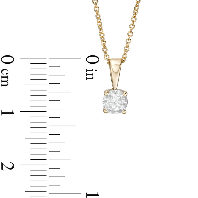 0.38 CT. Natural Clarity Enhanced Solitaire Pendant in 10K Yellow Gold (I/I3)