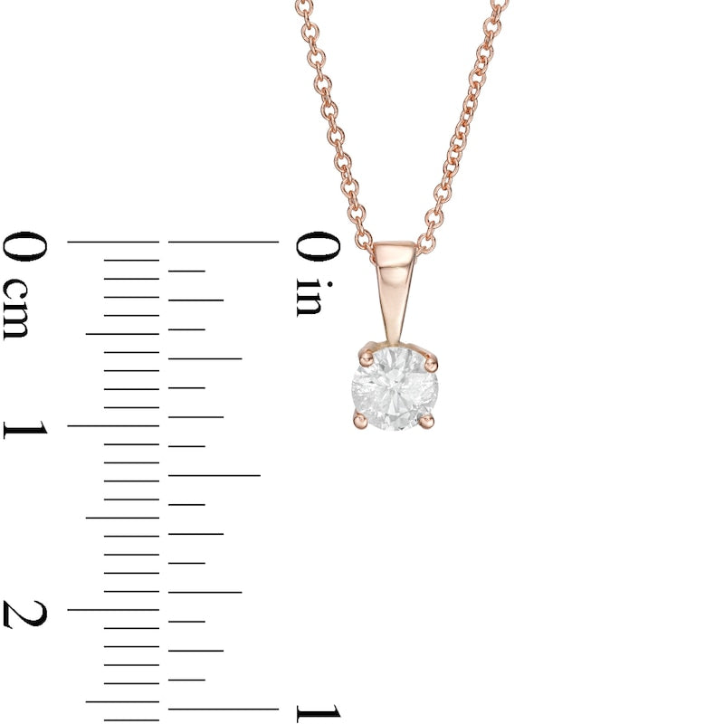 0.38 CT. Natural Clarity Enhanced Solitaire Pendant in 10K Rose Gold (I/I3)