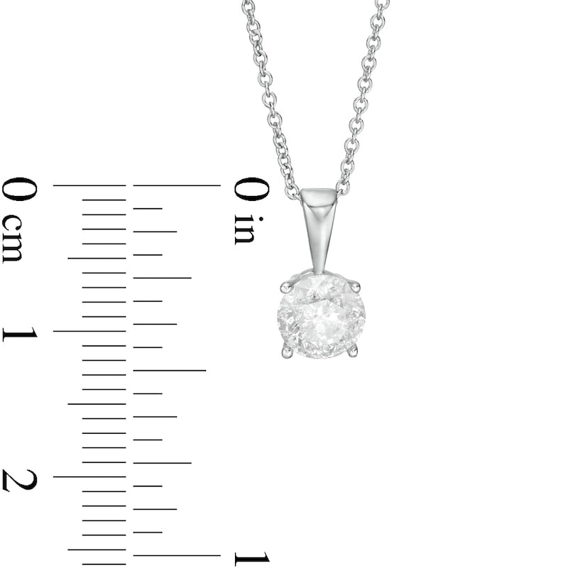 1.25 CT. Natural Clarity Enhanced Solitaire Pendant in 10K White Gold (I/I3)