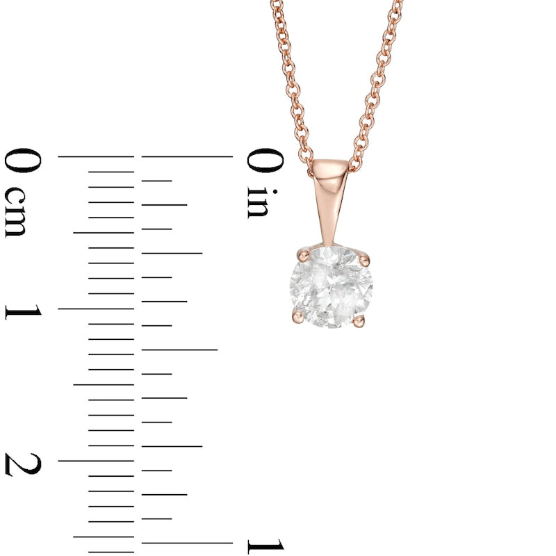 1.25 CT. Natural Clarity Enhanced Solitaire Pendant in 10K Rose Gold (I/I3)