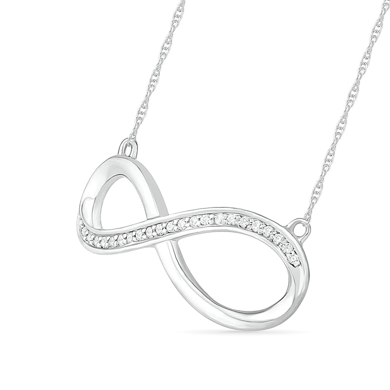 0.1 CT. T.W. Natural Diamond Infinity Necklace in Sterling Silver