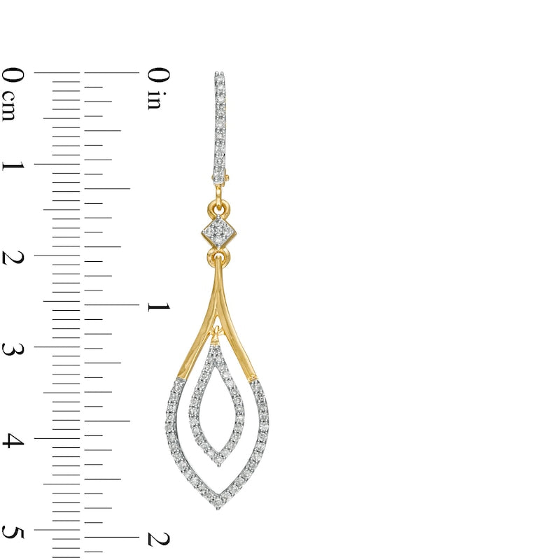 0.5 CT. T.W. Diamond Double Outline Teardrop Earrings in 10K Gold