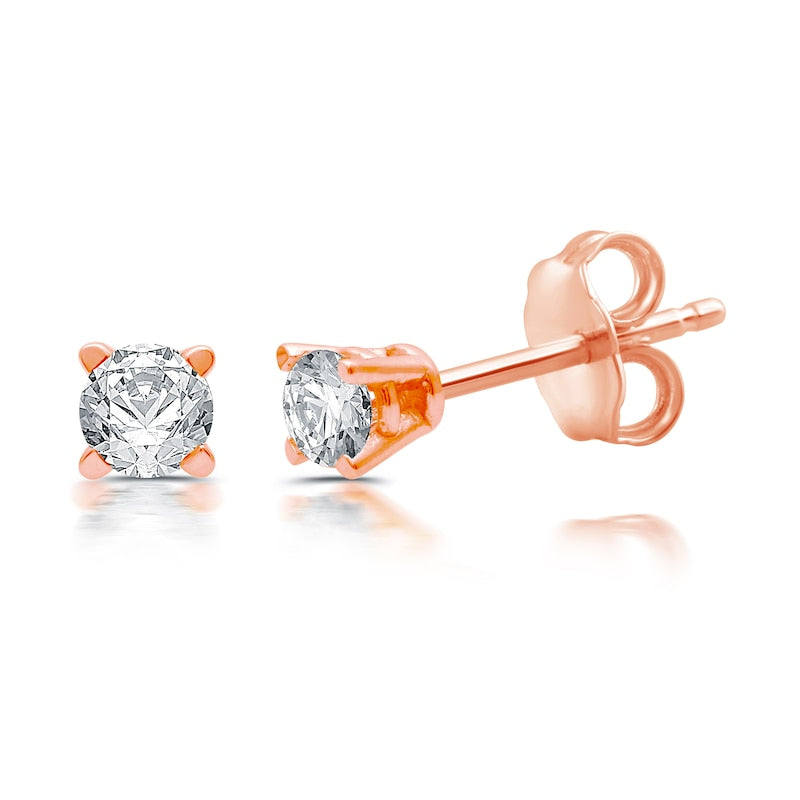 0.2 CT. T.W. Diamond Solitaire Stud Earrings in 14K Rose Gold (J/I3)