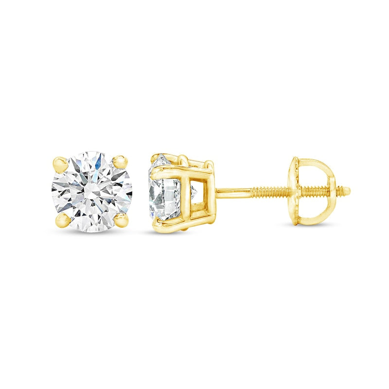 1 CT. T.W. Certified Diamond Solitaire Stud Earrings in 14K Gold (J/VS2)