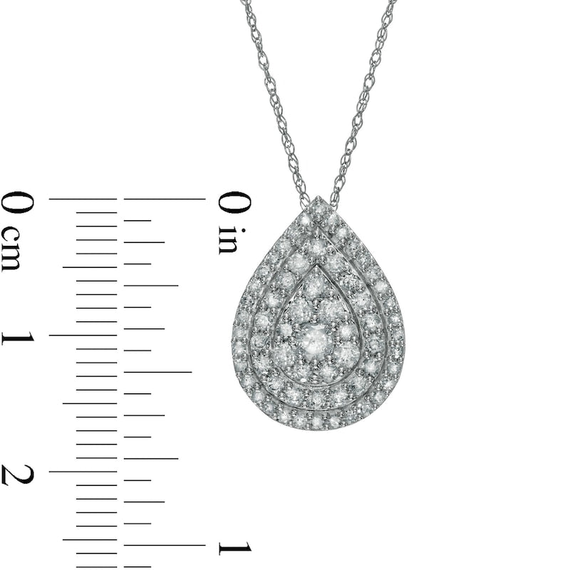 0.75 CT. T.W. Composite Natural Diamond Teardrop Pendant in 10K White Gold