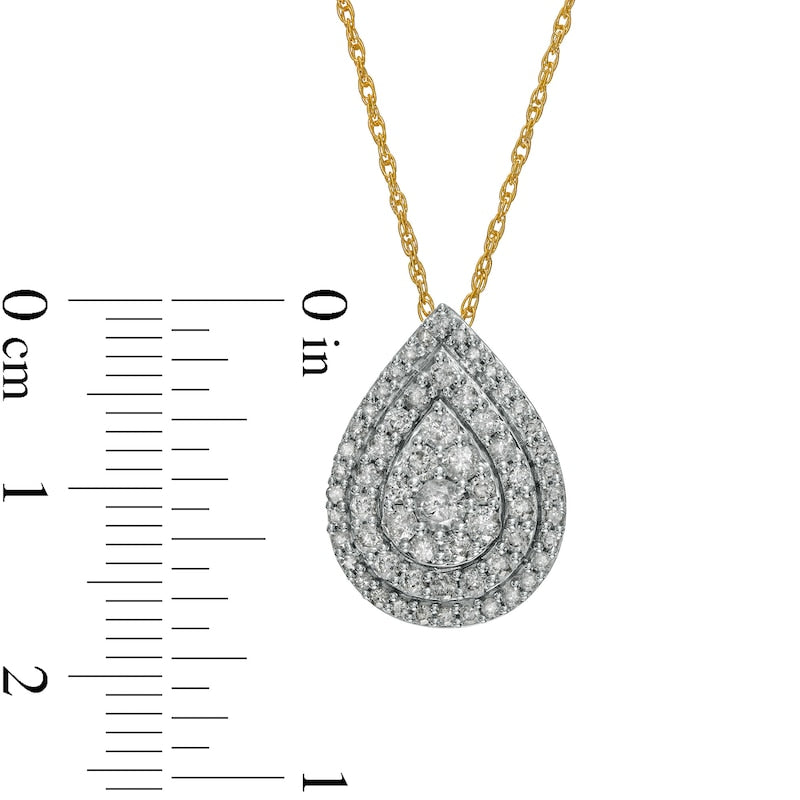 0.75 CT. T.W. Composite Natural Diamond Teardrop Pendant in 10K Yellow Gold