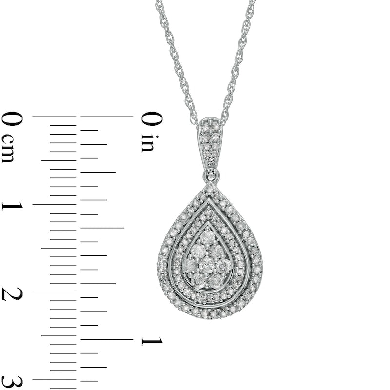 0.5 CT. T.W. Composite Natural Diamond Teardrop Pendant in 10K White Gold