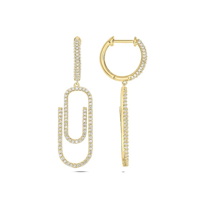 0.75 CT. T.W. Diamond Paperclip Drop Earrings in 10K Gold