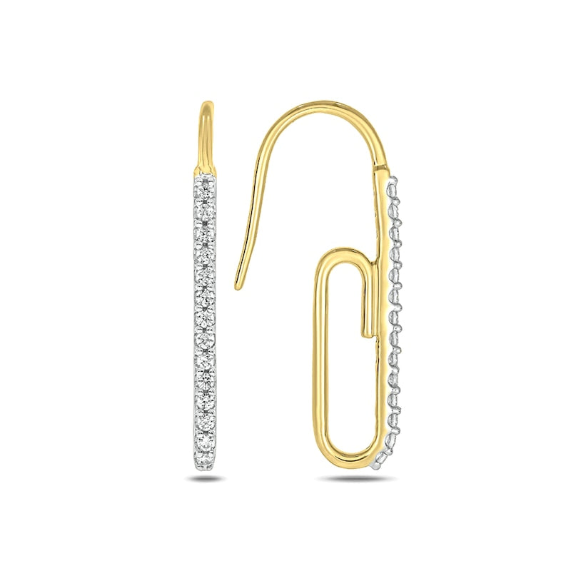 0.25 CT. T.W. Diamond Paperclip Drop Earrings in 10K Gold