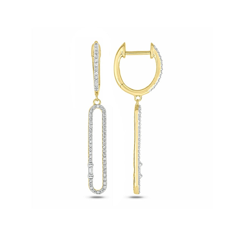 0.33 CT. T.W. Diamond Oval Drop Earrings in 10K Gold