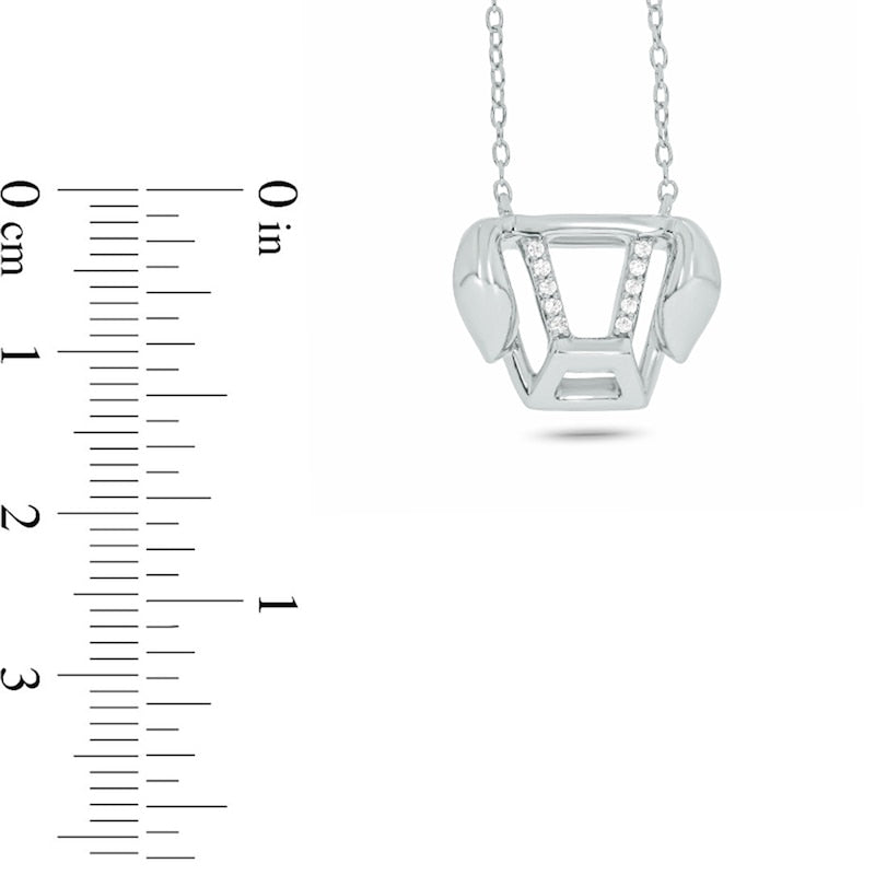 0.05 CT. T.W. Natural Diamond Abstract Puppy Head Necklace in Sterling Silver