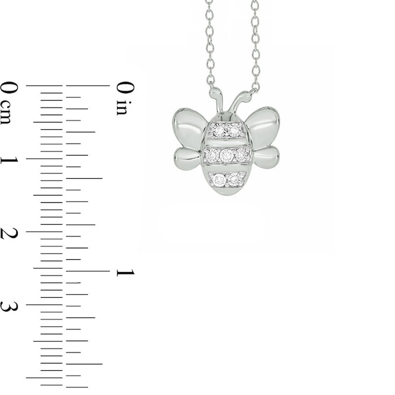 0.05 CT. T.W. Natural Diamond Bumblebee Necklace in Sterling Silver