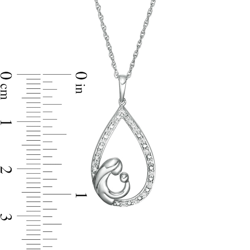 0.1 CT. T.W. Natural Diamond Teardrop Pendant in Sterling Silver