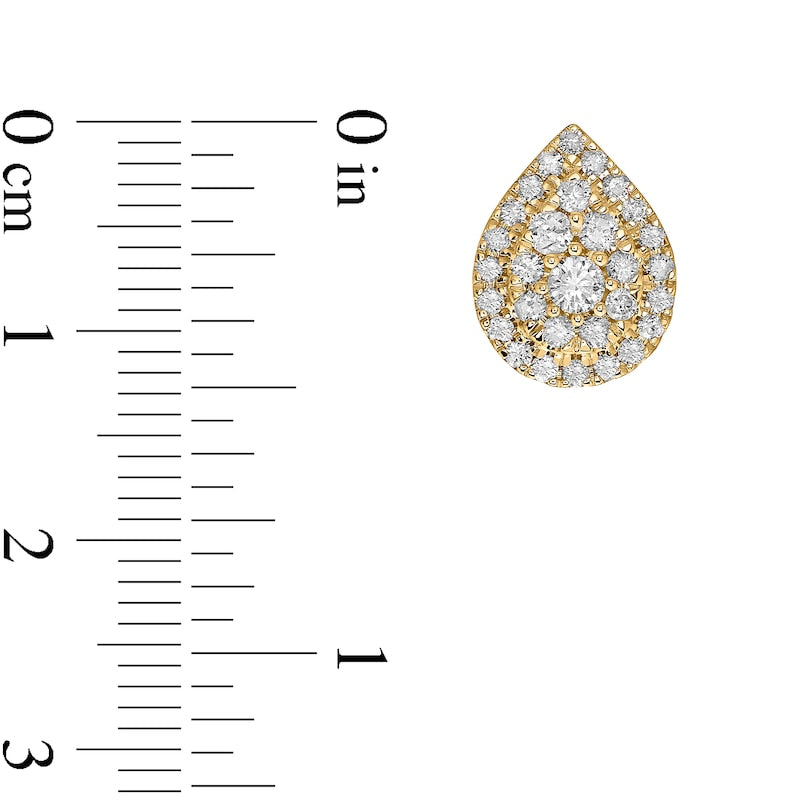 1 CT. T.W. Composite Pear-Shaped Diamond Frame Stud Earrings in 10K Gold