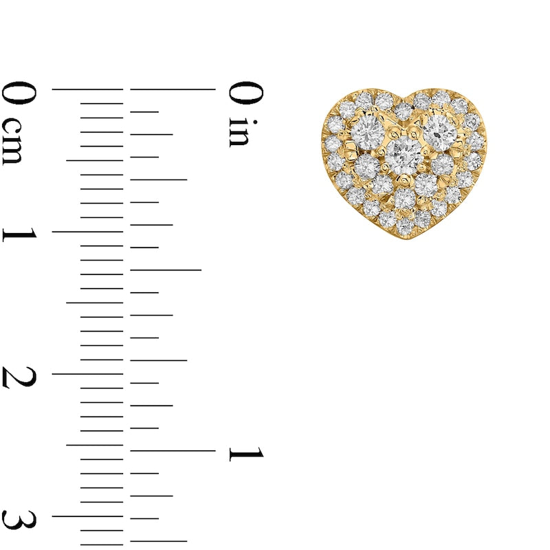 1 CT. T.W. Composite Heart-Shaped Diamond Frame Stud Earrings in 10K Gold