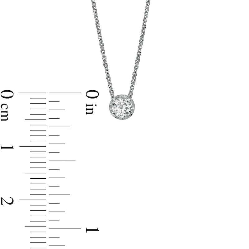 0.2 CT. Natural Clarity Enhanced Solitaire Pendant in 10K White Gold (I/I3)