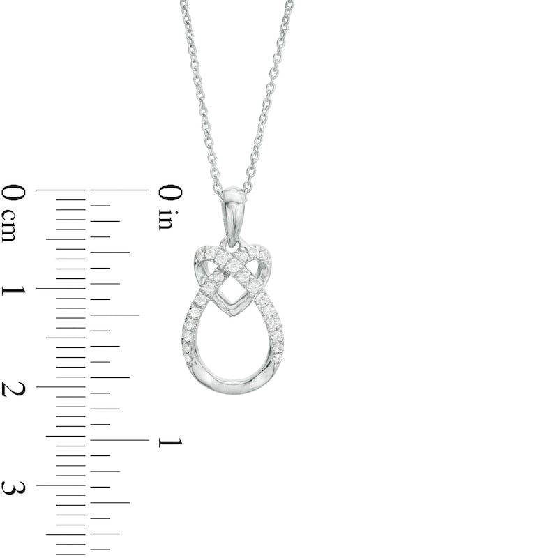 0.17 CT. T.W. Natural Diamond Heart and Teardrop Pendant in Sterling Silver