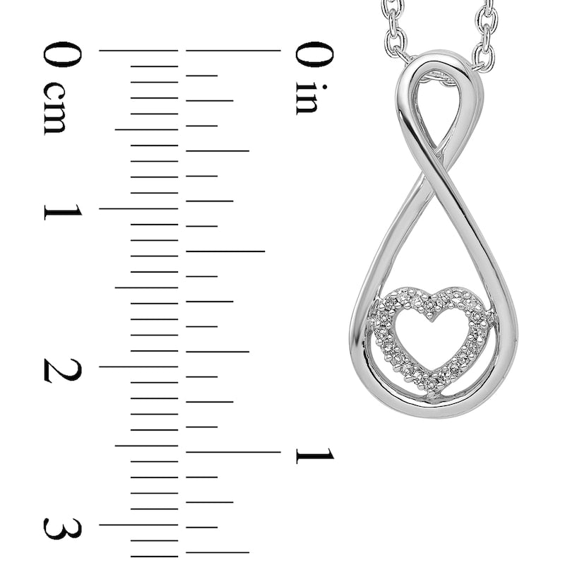 0.05 CT. T.W. Natural Diamond Infinity with Heart Pendant in Sterling Silver