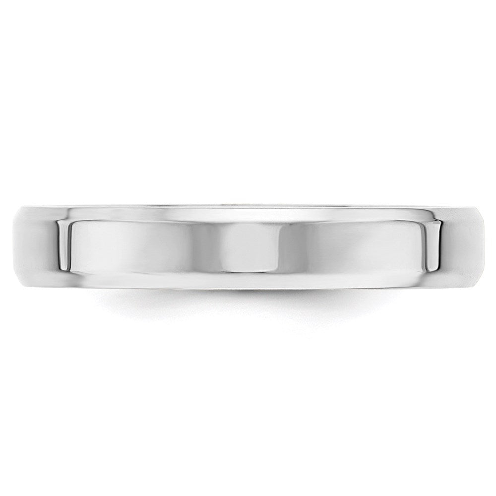 Solid 18K White Gold 4mm Bevel Edge Comfort Fit Men's/Women's Wedding Band Ring Size 13