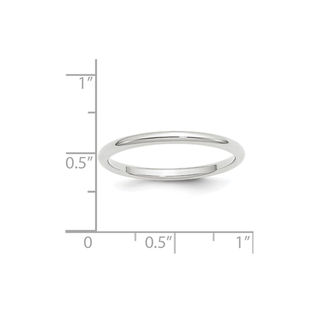 Solid 18K White Gold 2mm Standard Comfort Fit Men's/Women's Wedding Band Ring Size 5