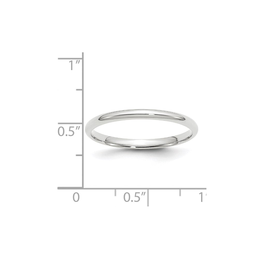 Solid 18K White Gold 2mm Light Weight Comfort Fit Men's/Women's Wedding Band Ring Size 8