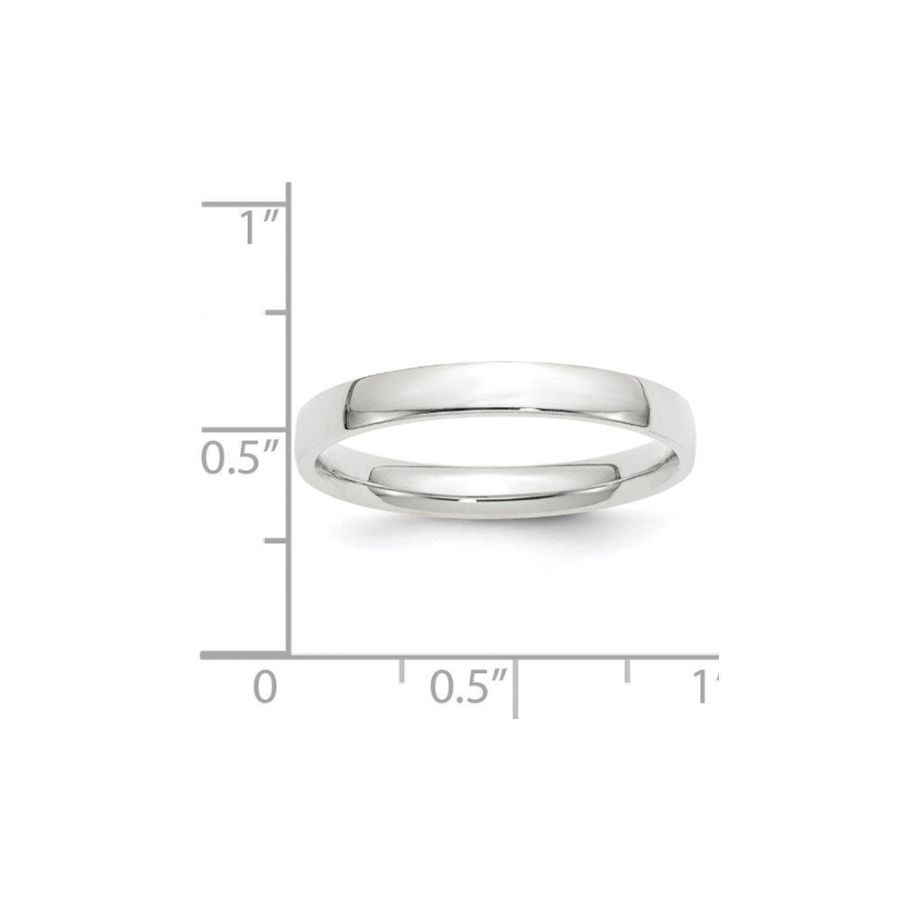 Solid 18K White Gold 3mm Light Weight Comfort Fit Men's/Women's Wedding Band Ring Size 11.5