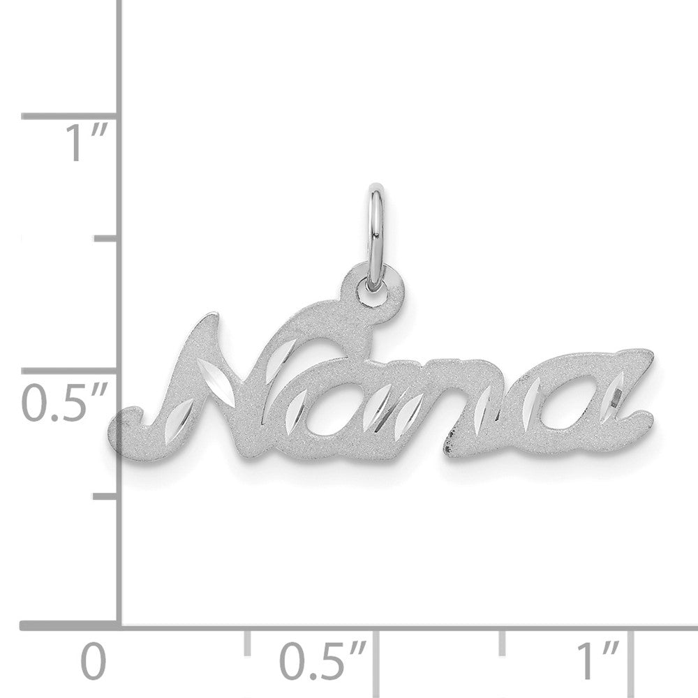 14k White Gold Satin NANA Charm