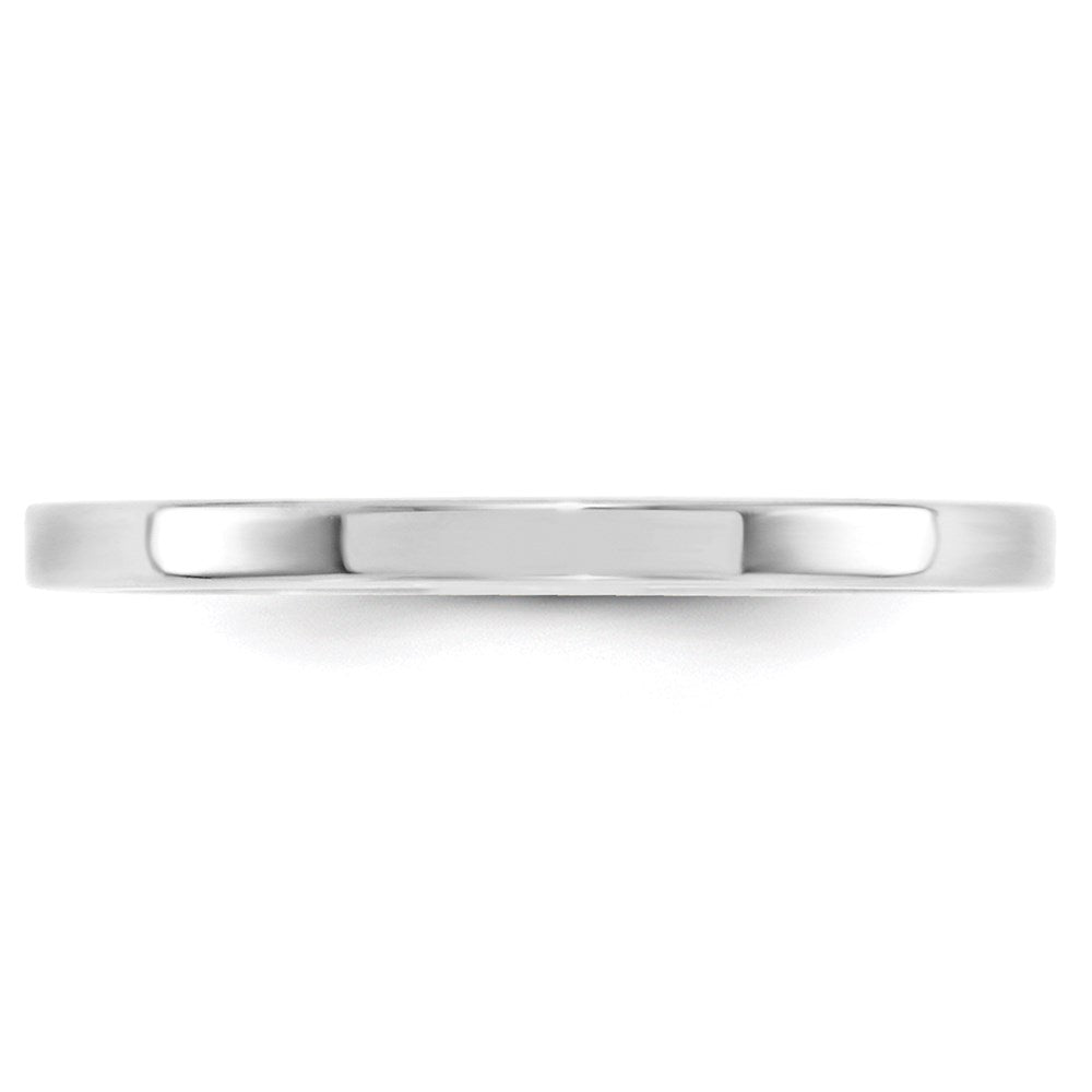 Solid 18K White Gold 2mm Standard Flat Comfort Fit Men's/Women's Wedding Band Ring Size 13.5