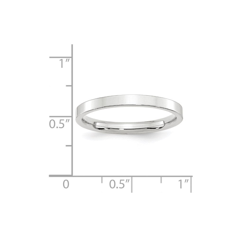 Solid 18K White Gold 2.5mm Standard Flat Comfort Fit Men's/Women's Wedding Band Ring Size 6