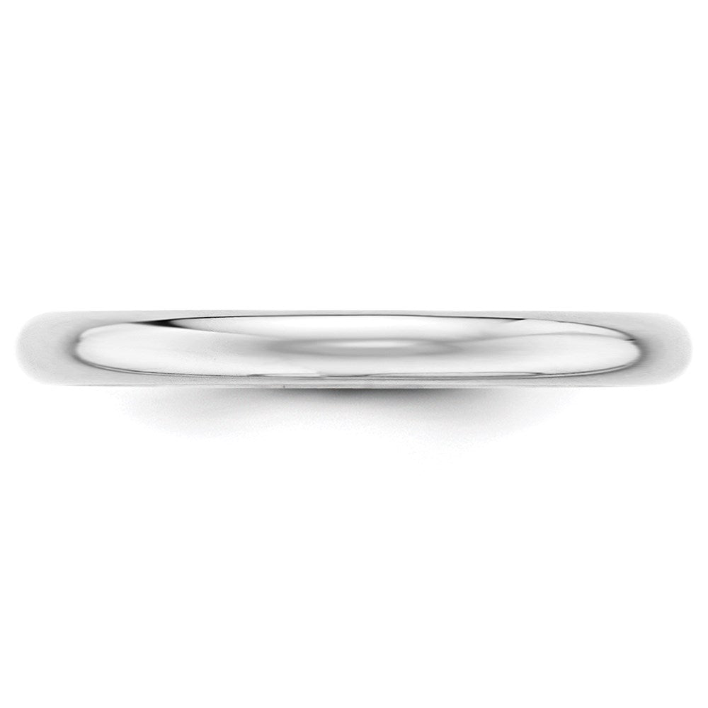 Solid 18K White Gold 2.5mm Half Round Men's/Women's Wedding Band Ring Size 7.5