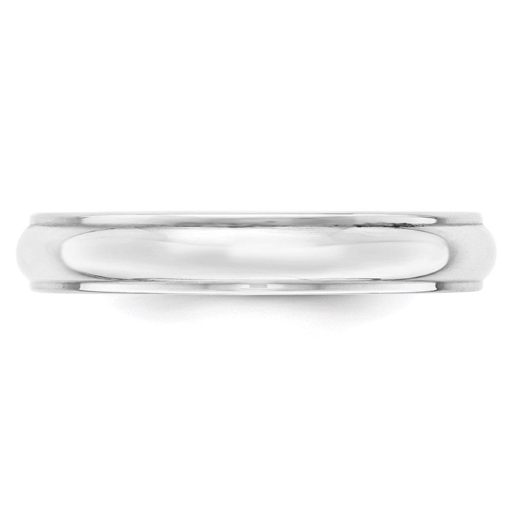 Solid 18K White Gold 4mm Half Round with Edge Men's/Women's Wedding Band Ring Size 12.5