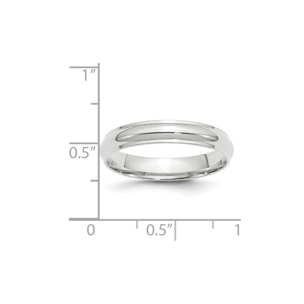 Solid 18K White Gold 4mm Half Round with Edge Men's/Women's Wedding Band Ring Size 12.5