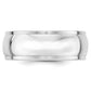 Solid 18K White Gold 8mm Half Round with Edge Men's/Women's Wedding Band Ring Size 10