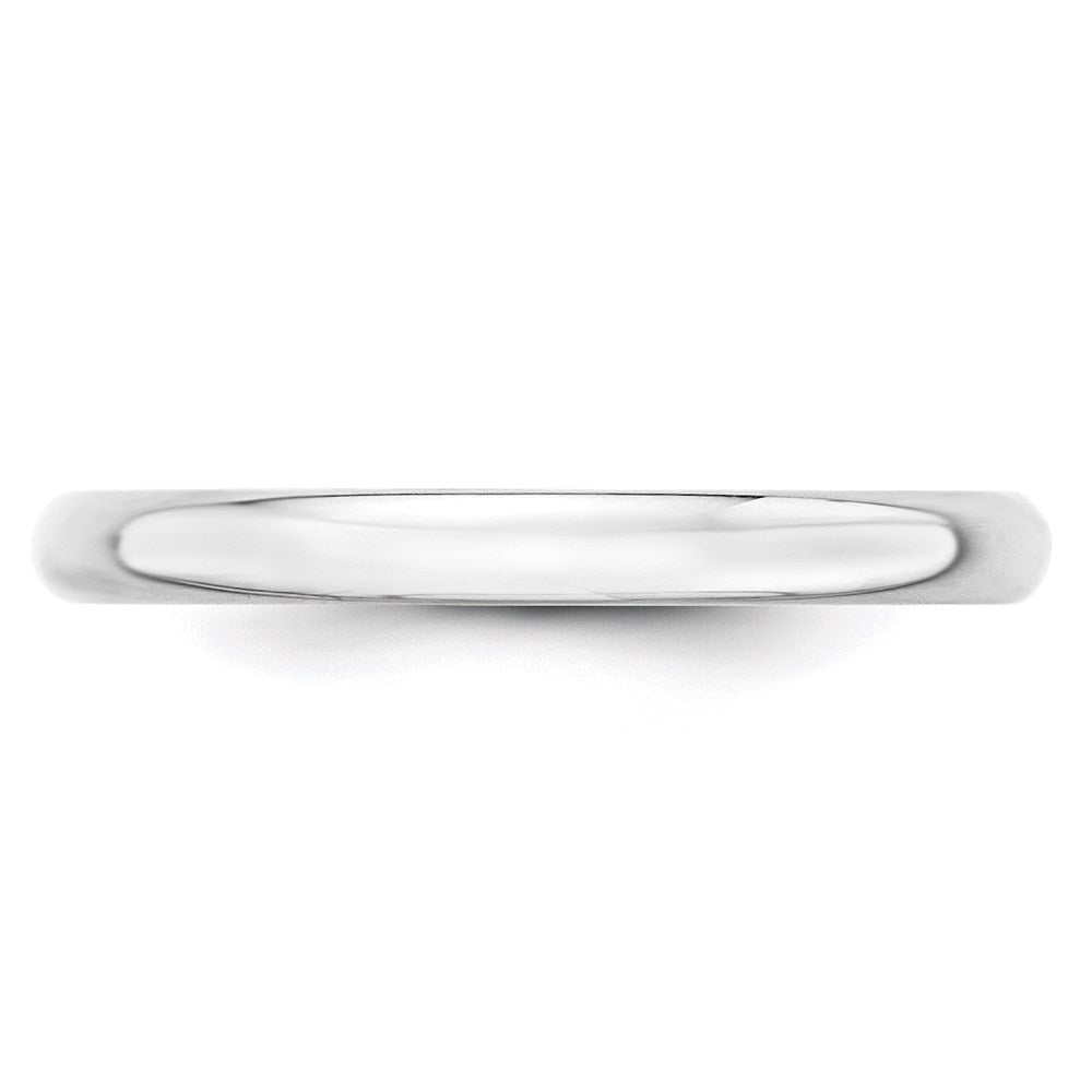 Solid 14K White Gold 2.5mm Light Weight Half Round Men's/Women's Wedding Band Ring Size 10