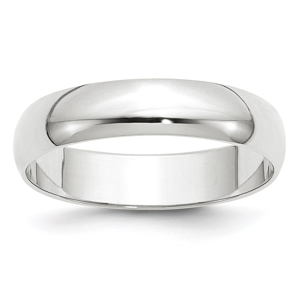 Solid 10K White Gold 5mm Light Weight Half Round Men's/Women's Wedding Band Ring Size 10