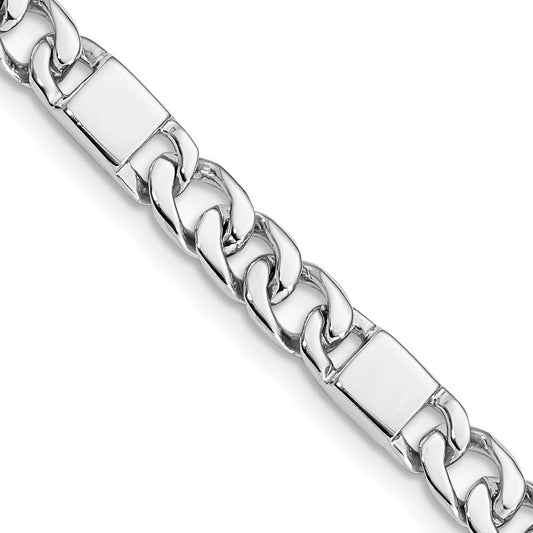 Solid 14K White Gold 20 inch 5.6mm Hand Polished Fancy Link with Fancy Lobster Clasp Chain Necklace