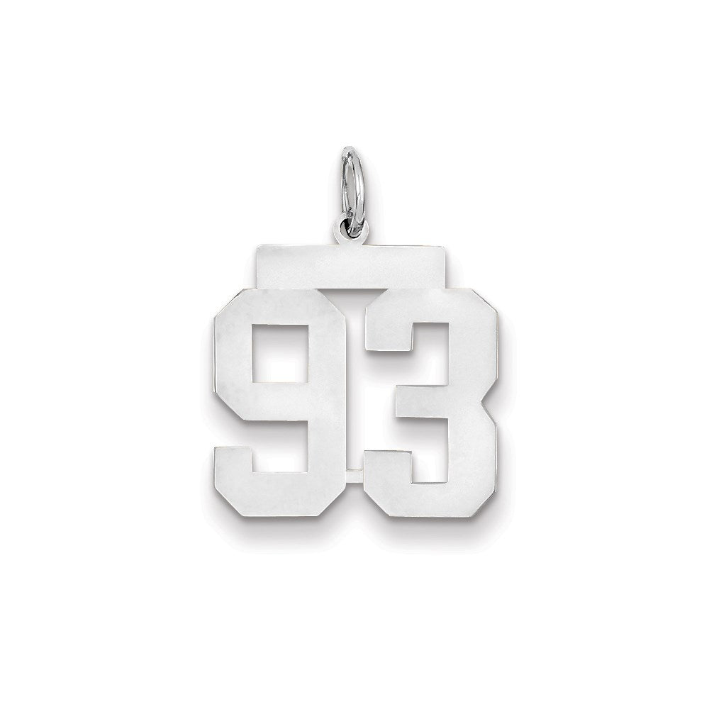 14k White Gold WG Medium Polished Number 93 Charm