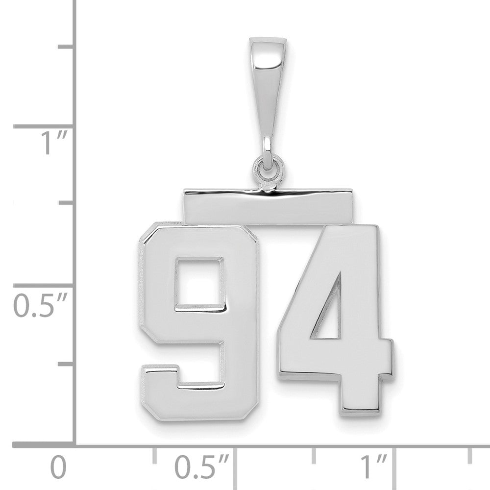 14k White Goldw Medium Polished Number 94 Charm