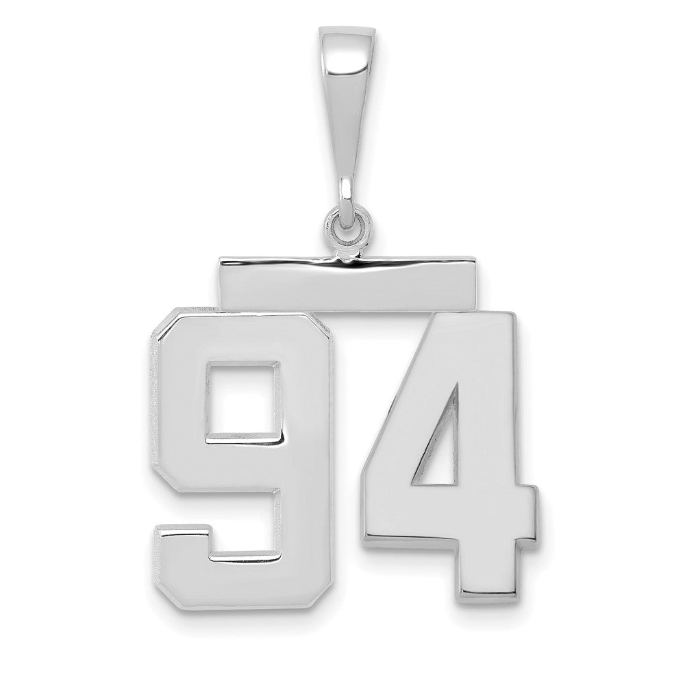 14k White Goldw Medium Polished Number 94 Charm