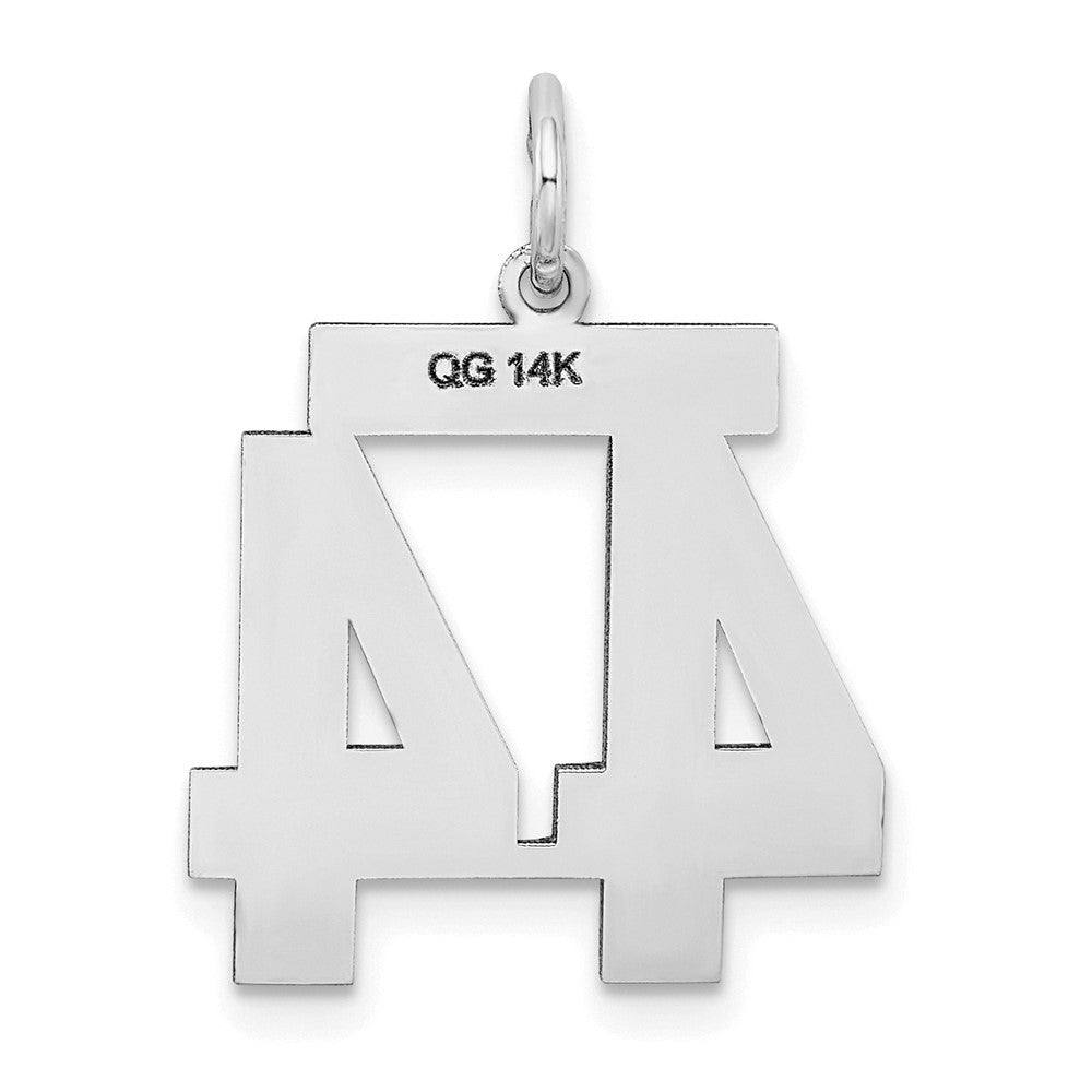 14k White Goldw Medium Satin Number 44 Charm